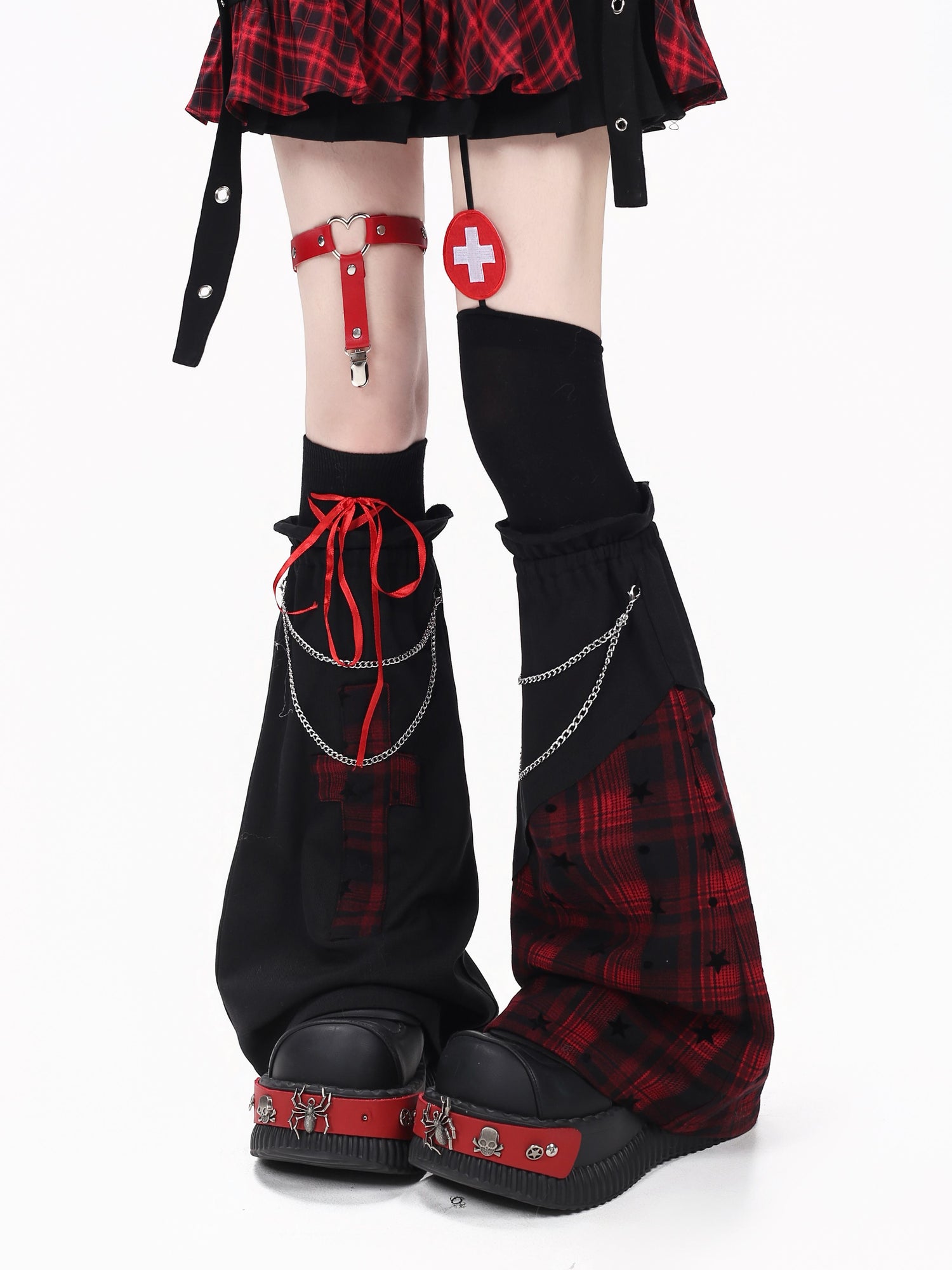 Crazy_Girl_Plaid_Asymmetrical_High_Waist_Zipper_Tiered_Women&