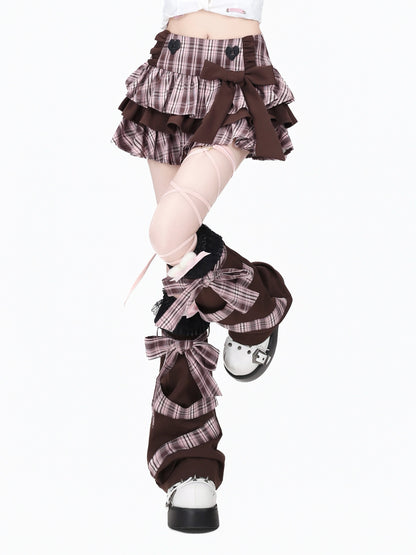 Crazy_Girl_Plaid_Bow_High_Waist_Puffed_Cake_Women&