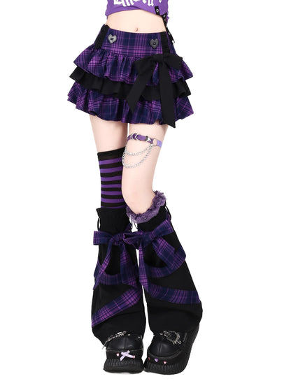 Crazy_Girl_Plaid_Bow_High_Waist_Puffed_Cake_Women&