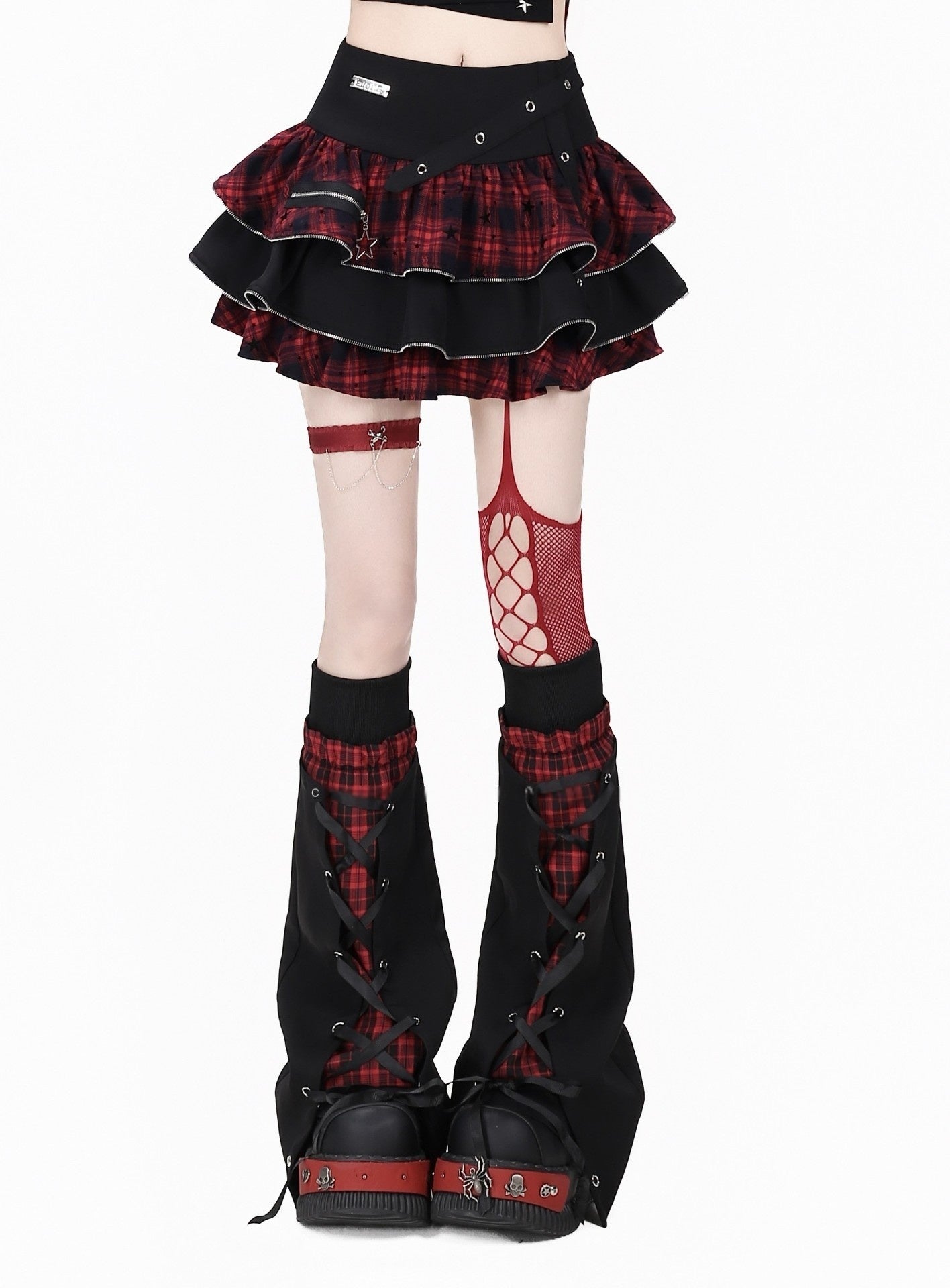 Crazy_Girl_Plaid_Chain_Detail_High_Waist_Slimming_Y2k_Women&
