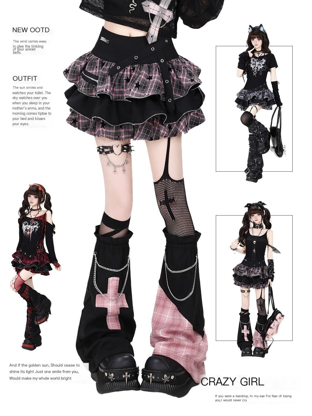 Crazy_Girl_Plaid_Chain_Detail_High_Waist_Slimming_Y2k_Women&