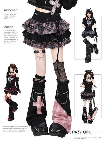 Crazy_Girl_Plaid_Chain_Detail_High_Waist_Slimming_Y2k_Women&