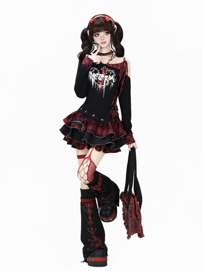 Crazy Girl Plaid Chain Detail High Waist Slimming Y2k Women&
