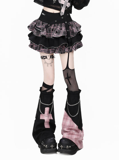 Crazy Girl Plaid Chain Detail High Waist Slimming Y2k Women&