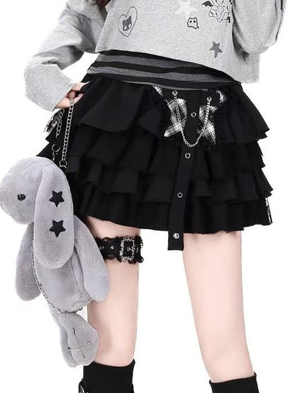 Crazy Girl Plaid Crisscross Strap Subculture Design Slouchy Women&