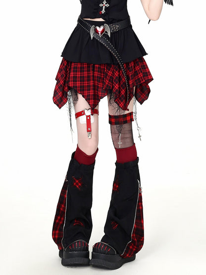 Crazy Girl Plaid Patchwork Cinched Waist Lapel Cropped Women&