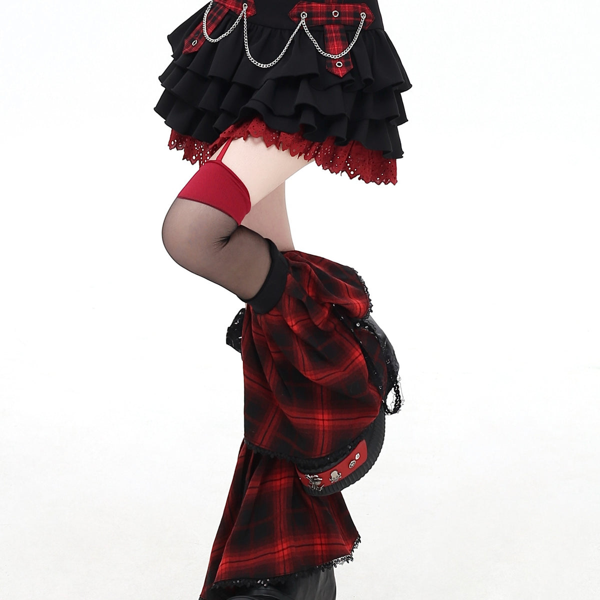 Crazy_Girl_Plaid_Y2k_Slimming_Round_Neck_Pullover_Short_Crop_Women&