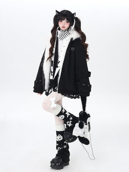 Crazy Girl Plush Cat Ear Hooded Loose Women&