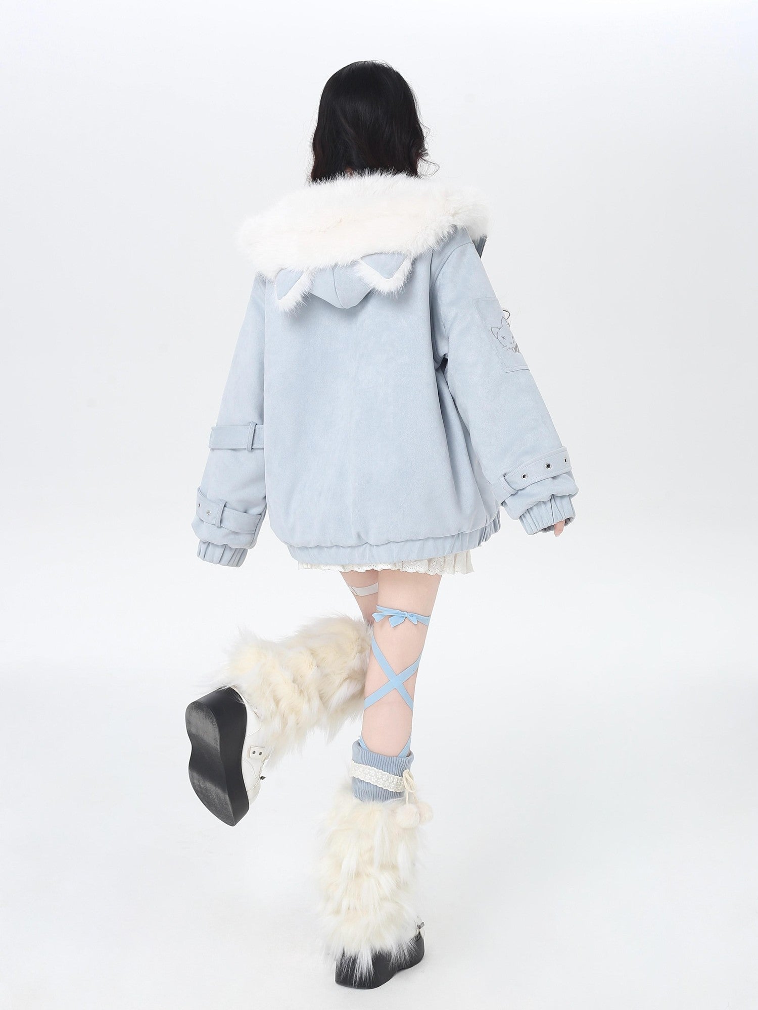 Crazy Girl Plush Cat Ear Hooded Loose Women&