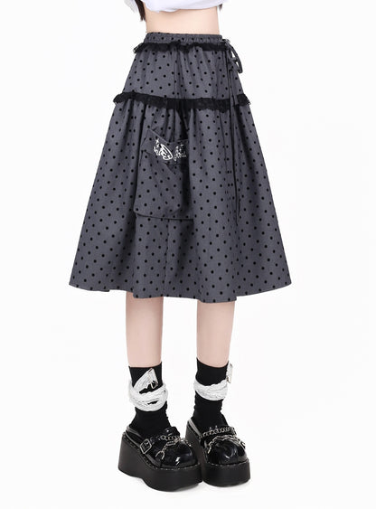 Crazy_Girl_Polka_Dot_Grey_White_Lace_Patchwork_Embroidered_High_Waist_Women&