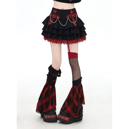 Crazy_Girl_Puff_Ruffled_Chain_Colorblock_High_Waist_Women&