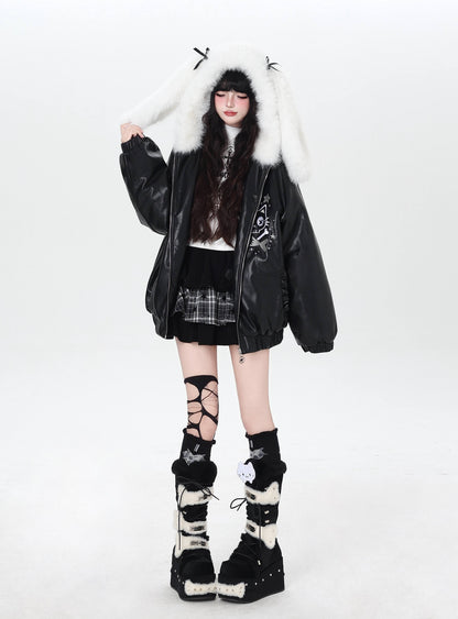 Crazy_Girl_Rabbit_Ear_Hooded_Heavily_Embellished_Padded_Women&