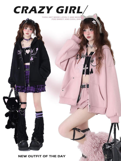 Crazy Girl Shattered Butterfly Original Sweet Punk Loose Women&