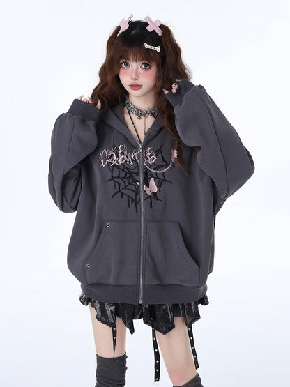 Crazy Girl Shattered Butterfly Original Sweet Punk Loose Women&