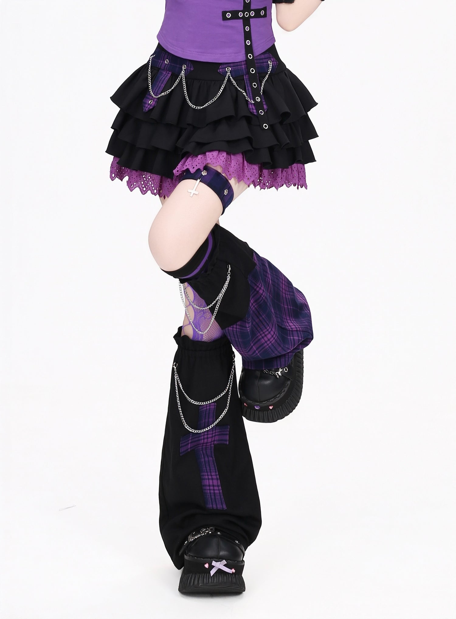Crazy_Girl_Skull_Cropped_Patchwork_Sweet_Cool_Fitted_Short_Women&