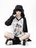 Crazy_Girl_Soft_Girl_V-neck_Raglan_Patchwork_Breathable_Loose_Women&