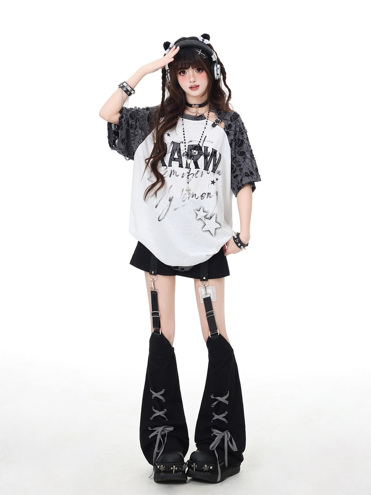 Crazy_Girl_Star_Distressed_Patchwork_Raglan_Women&