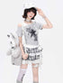 Crazy_Girl_Star_Polka_Dot_Ripped_Spliced_Slanted_Shoulder_Women&