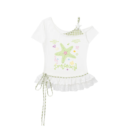 Crazy_Girl_Starfish_Print_Lace_Patchwork_Slim_Fit_Women&
