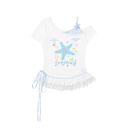 Crazy_Girl_Starfish_Print_Lace_Patchwork_Slim_Fit_Women&