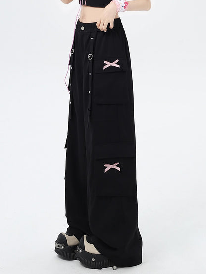 Crazy Girl Streetwear High Waist Wide Leg Loose Workwear Women&
