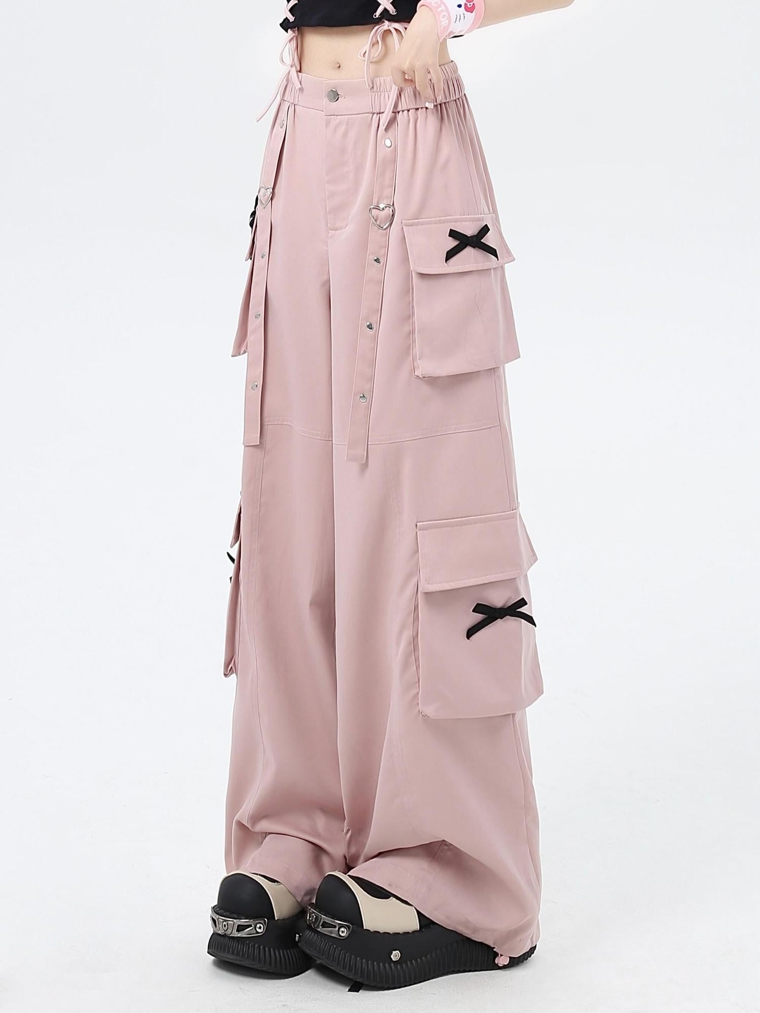 Crazy Girl Streetwear High Waist Wide Leg Loose Workwear Women&