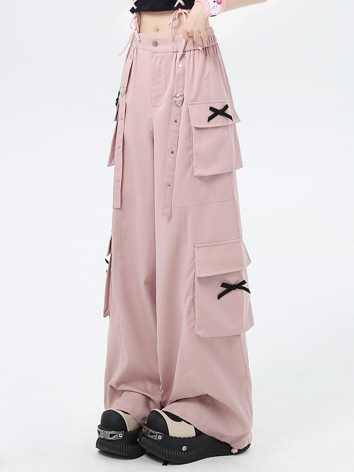 Crazy Girl Streetwear High Waist Wide Leg Loose Workwear Women&