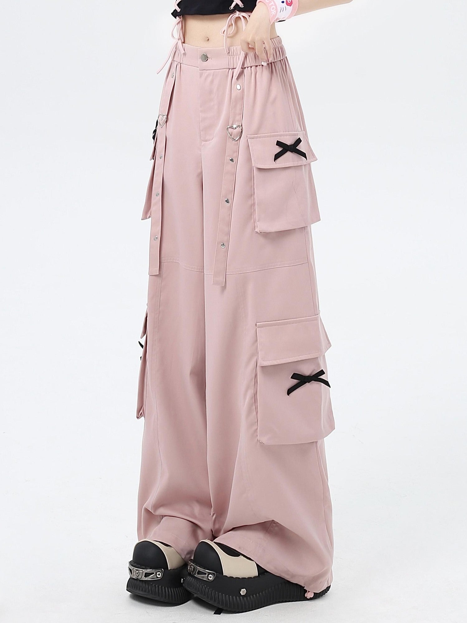 Crazy Girl Streetwear High Waist Wide Leg Loose Workwear Women&