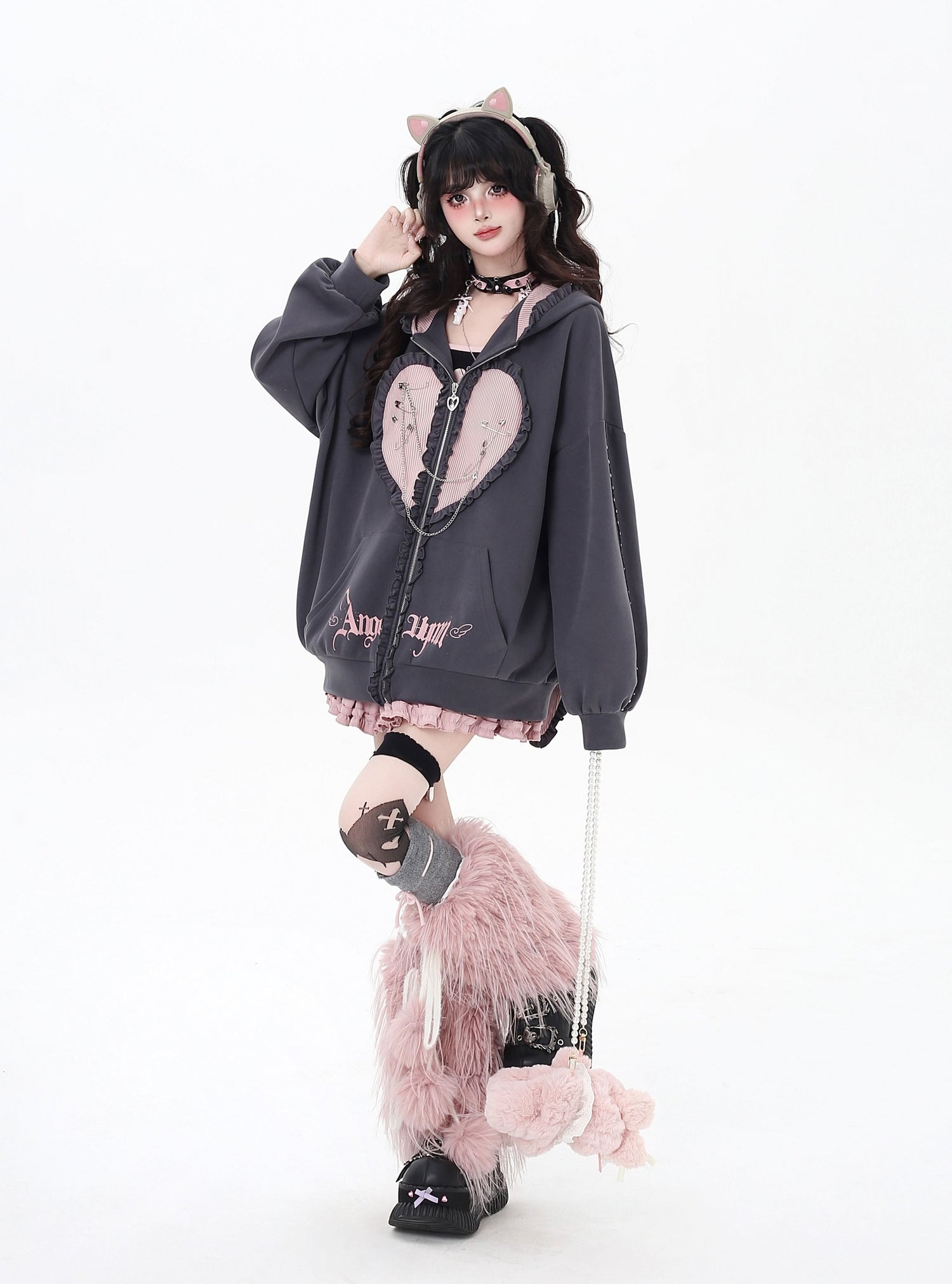 Crazy_Girl_Striped_Rabbit_Ear_Hooded_Long_Sleeve_Loose_Fit_Women&