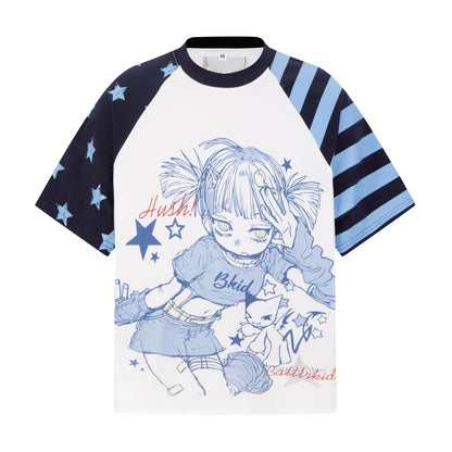 Crazy_Girl_Striped_Star_Cartoon_Raglan_Patchwork_Women&