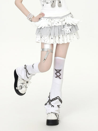 Crazy_Girl_Striped_Star_Charm_Spliced_High_Waist_Slim_Women&