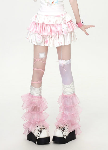 Crazy_Girl_Striped_Star_Print_Faux_Slit_Ruffled_High_Waist_Women&
