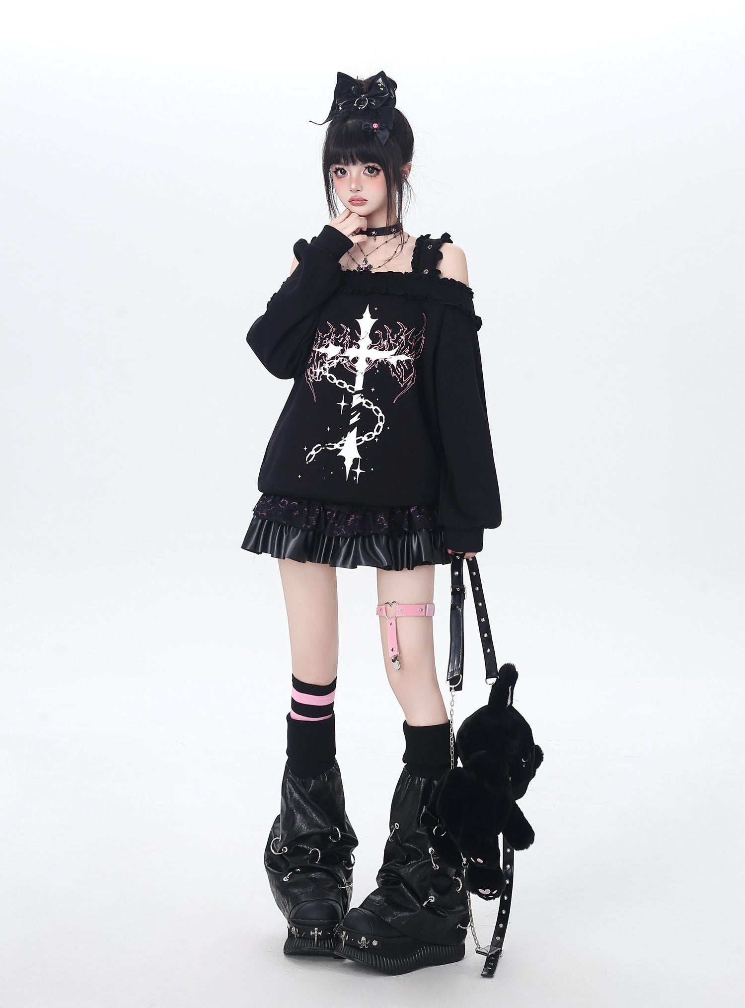 Crazy_Girl_Subculture_Cross_Lace_Off_Shoulder_Women&