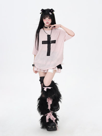 Crazy Girl Subculture Cross Patch Applique Sweet Cool Women&