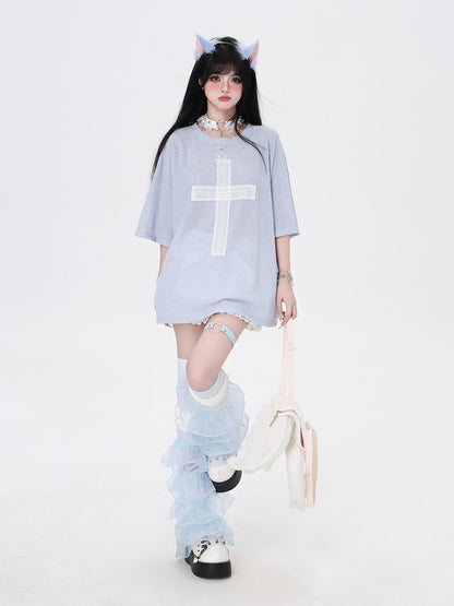 Crazy Girl Subculture Cross Patch Applique Sweet Cool Women&