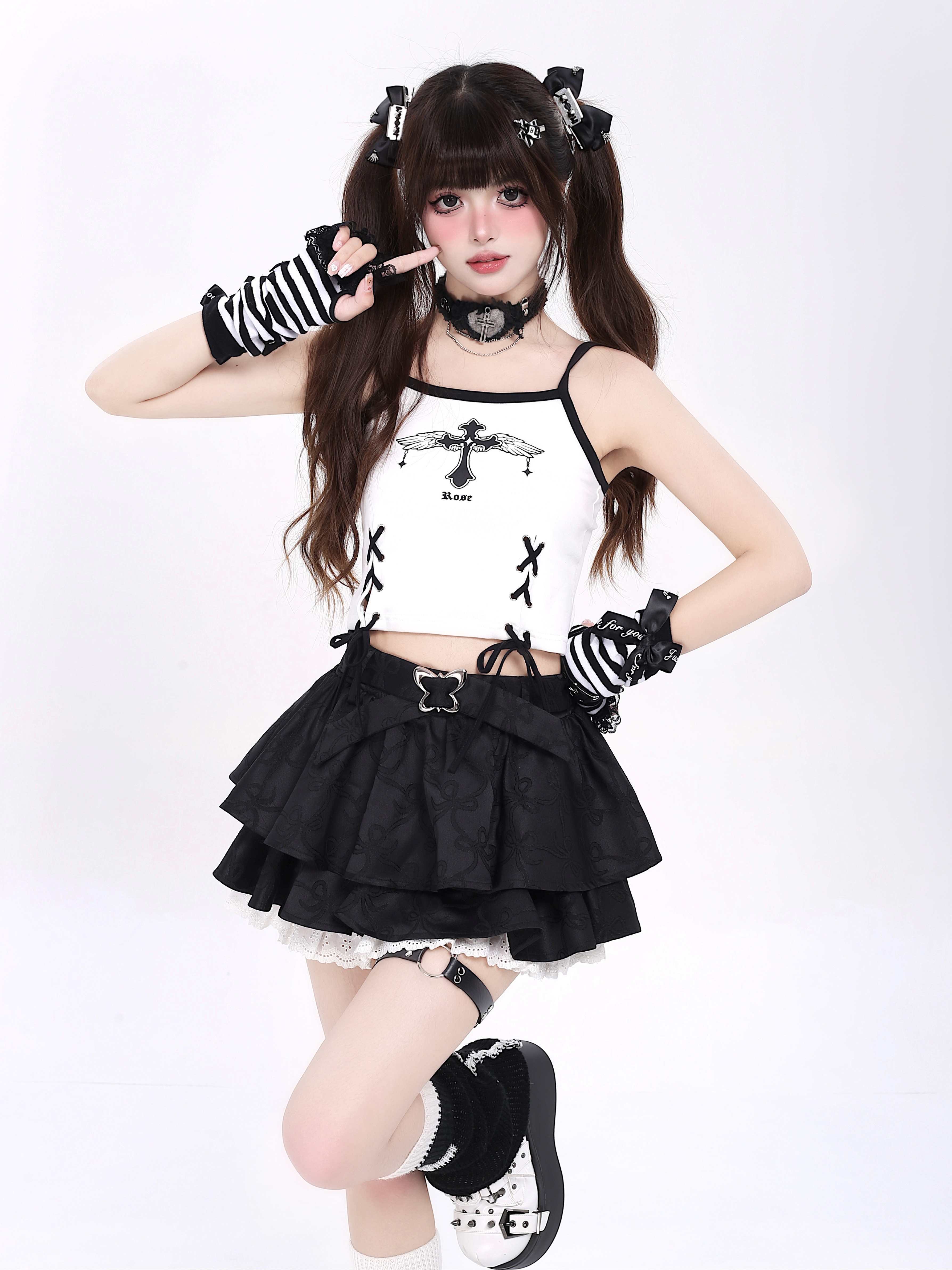 Crazy_Girl_Subculture_Goth_Lace_Up_Strappy_Cropped_Women&