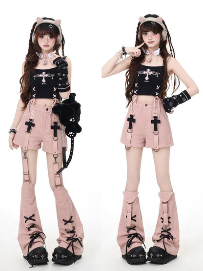 Crazy Girl Sweet Cool Detachable High Waist Slim Fit Women&