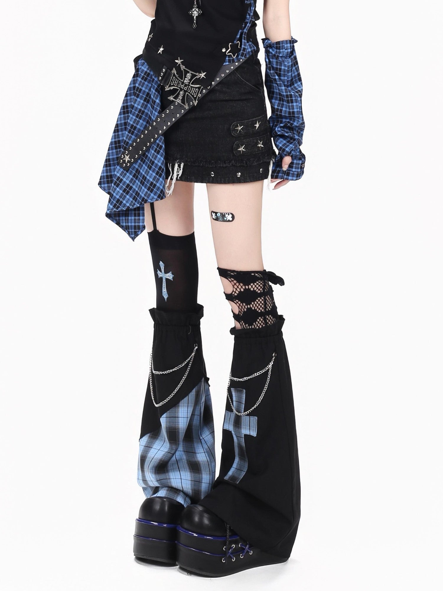 Crazy Girl Sweet Cool High Waist A Line Zipper Antistatic Denim Women&