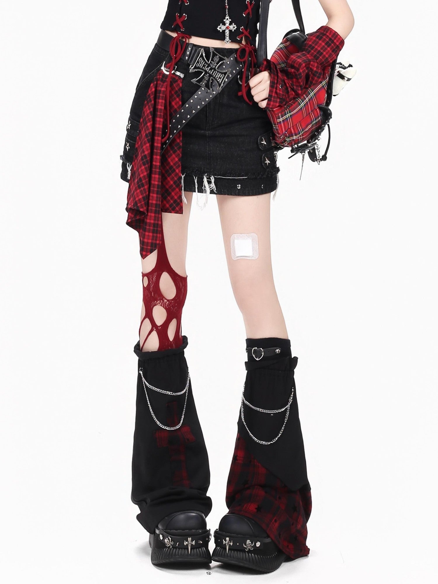 Crazy Girl Sweet Cool High Waist A Line Zipper Antistatic Denim Women&