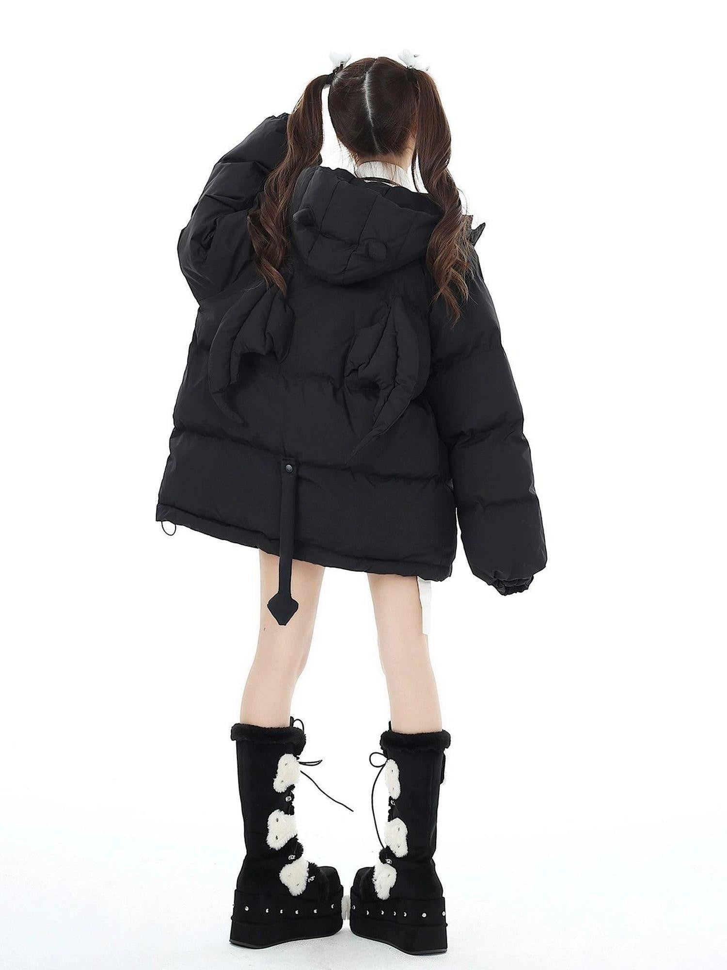 Crazy Girl Sweet Loose 3d Devil Applique Women&