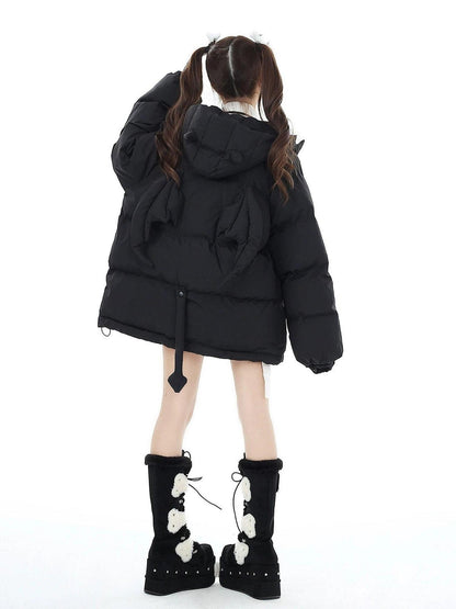 Crazy Girl Sweet Loose 3d Devil Applique Women&