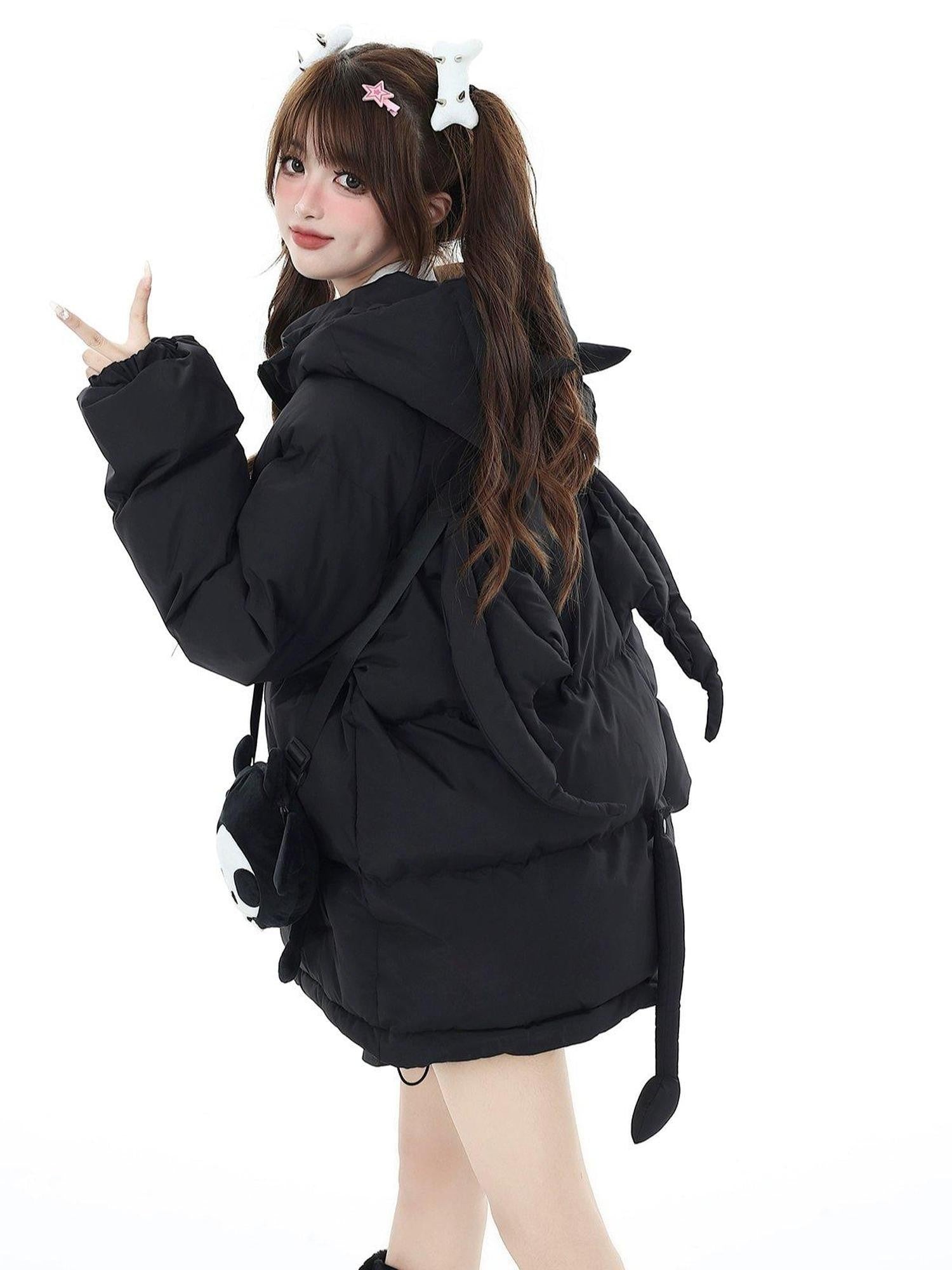 Crazy Girl Sweet Loose 3d Devil Applique Women&