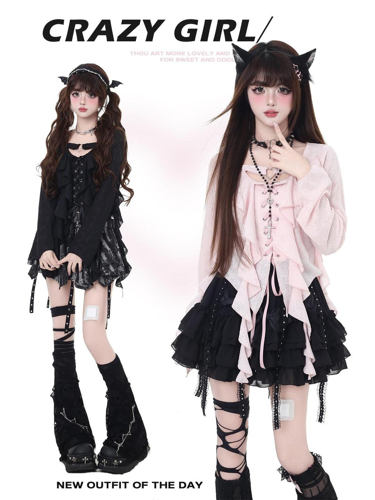 Crazy Girl Sweet Resort Original Ribbon Tie Cropped Long Sleeve Women&