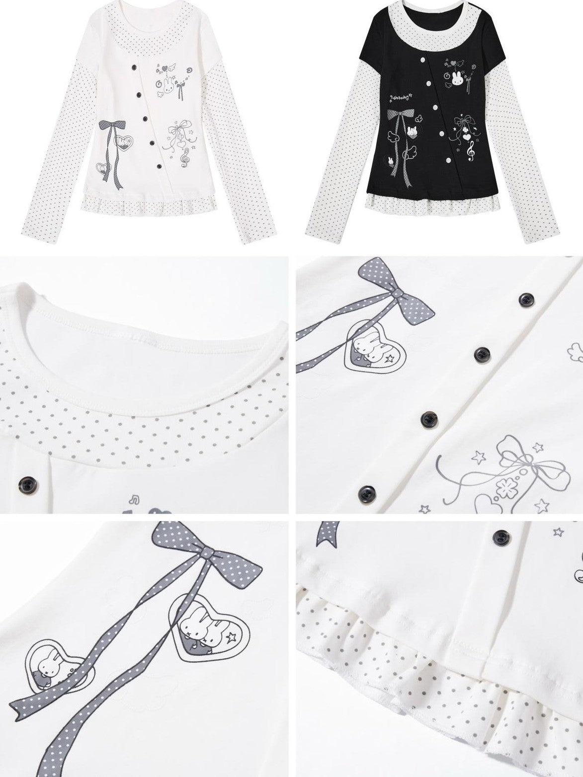 Crazy Girl Three Color Polka Dot Bow Splice Slim Fit Women&
