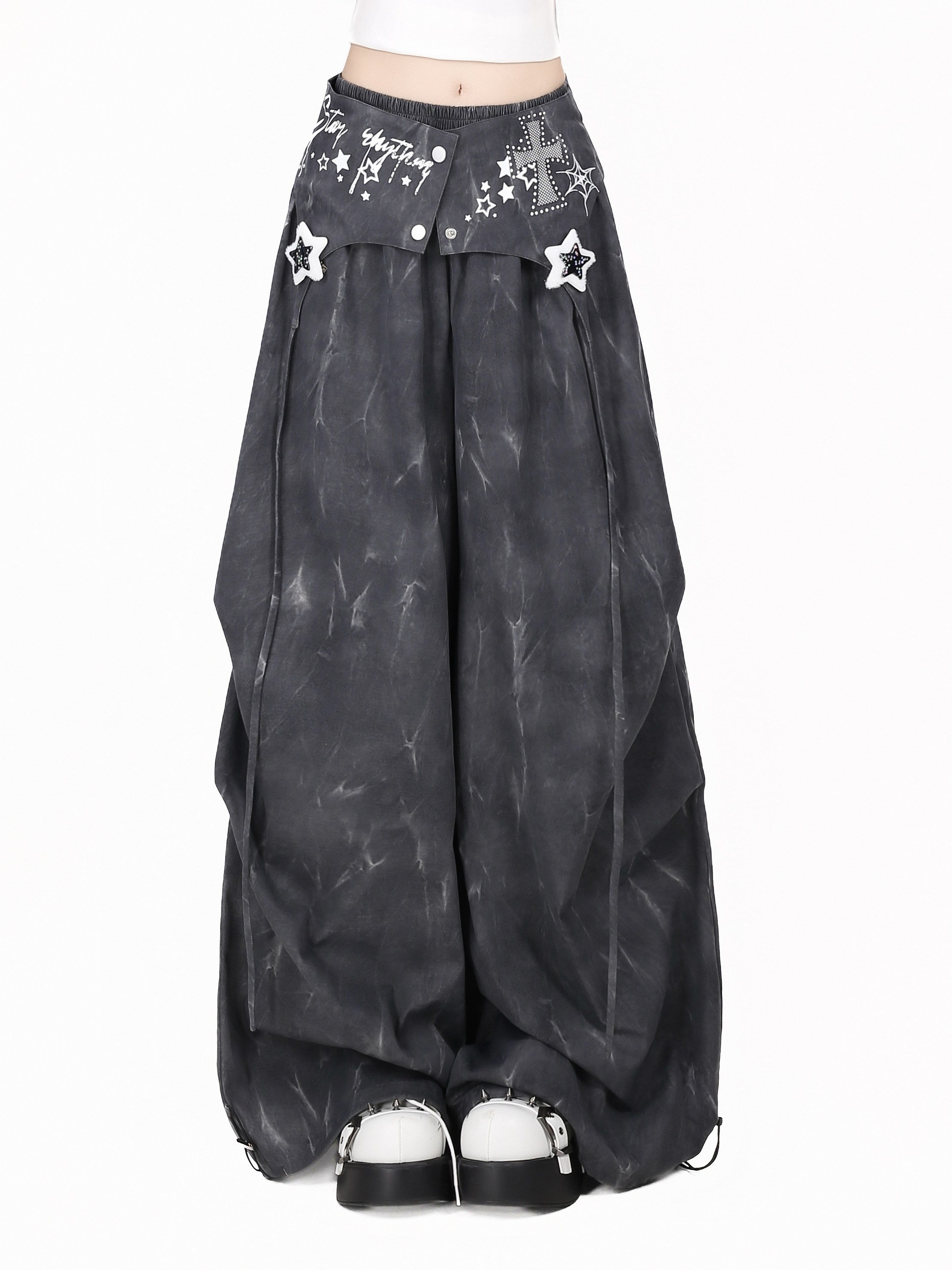 Crazy_Girl_Tie_Dye_Polka_Dot_Vintage_High_Waist_Cargo_Women&