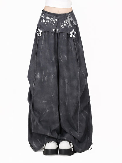 Crazy_Girl_Tie_Dye_Polka_Dot_Vintage_High_Waist_Cargo_Women&