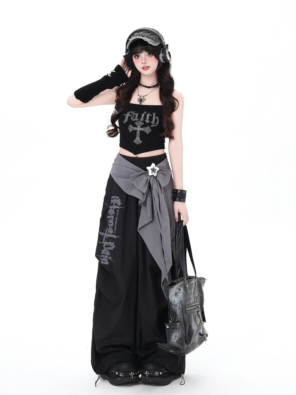 Crazy Girl Urban Streetwear High Waist Cargo Loose Fit Women&