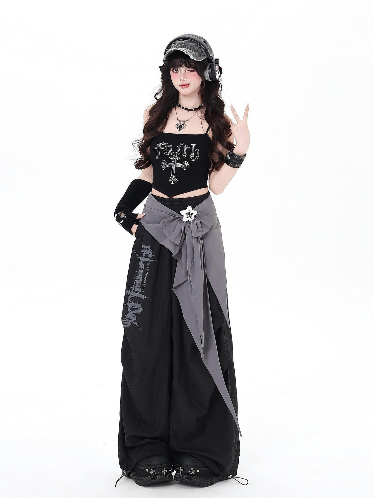 Crazy Girl Urban Streetwear High Waist Cargo Loose Fit Women&