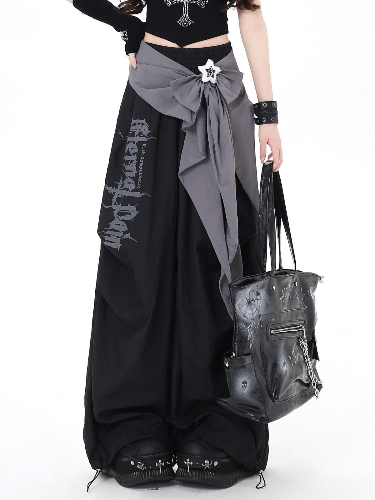 Crazy Girl Urban Streetwear High Waist Cargo Loose Fit Women&