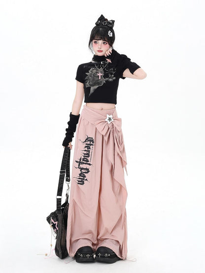 Crazy Girl Urban Streetwear High Waist Cargo Loose Fit Women&